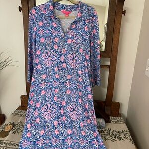 Lilly Pulitzer Blue and Pink Long Sleeve Dress